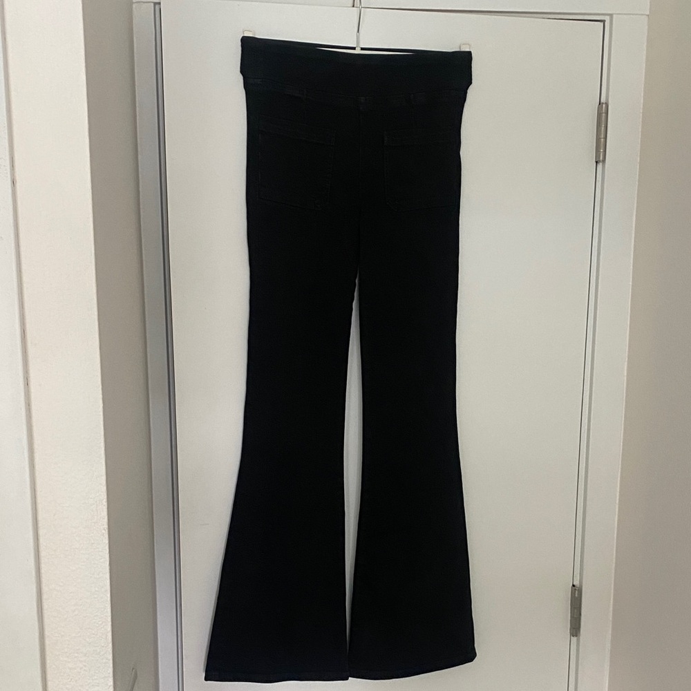 Frame Denim Black Flared High-Rise Jeans